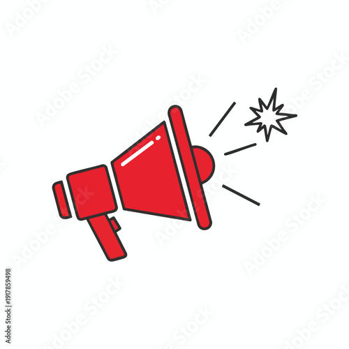 Vivid Illustration of a Loudspeaker with Sound Emission for Communication and Announcement Concepts