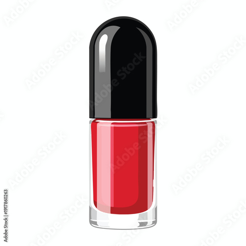 Vibrant Red Lipstick in a Clear Glass Tube for Fashion and Makeup
