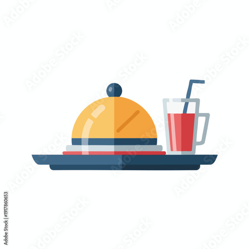 Delicious Dessert with Fresh Fruit Juice and Sweet Treat on Serving Plate