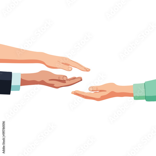 Two Hands Reaching Out for Each Other Symbolizing Connection and Support