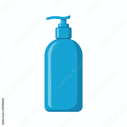 Bright Blue Hand Sanitizer Bottle with Pump Dispenser for Personal Hygiene and Sanitation