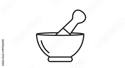 Mortar and Pestle Icon - Medical Health Science Lab Equipment