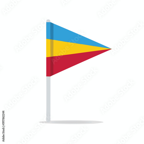 Colorful Flag Blowing in the Wind with Bright Sky Background