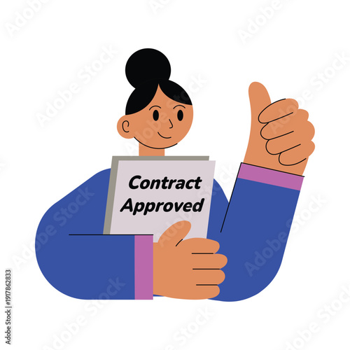Lawyer Holding contract Vector illustration