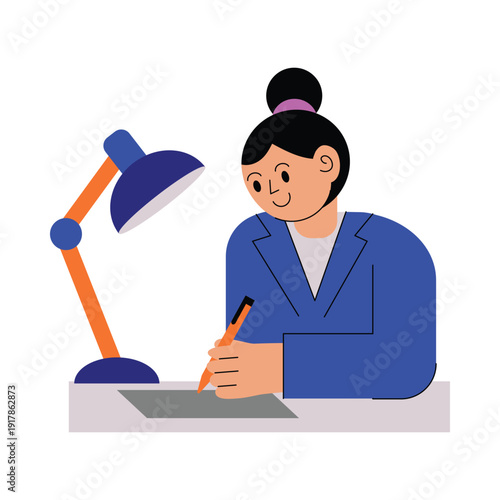 Person signing contract Vector illustration