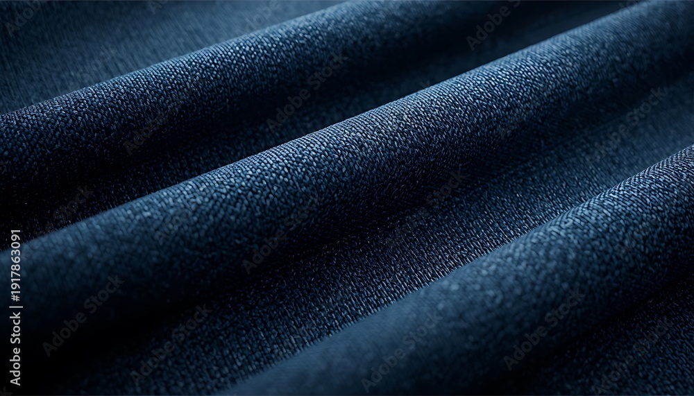 Fototapeta premium A close-up view of dark blue denim fabric with a textured surface