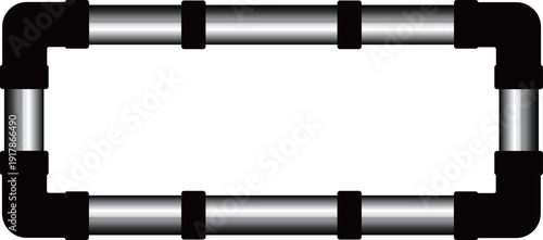 高級感のある配管のフレーム　ブラック＆シルバー