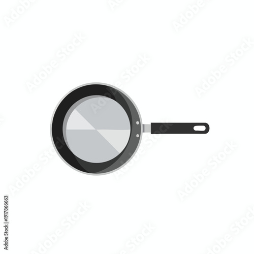 Minimalist Illustration of an Empty Frying Pan for Cooking and Kitchen Themes