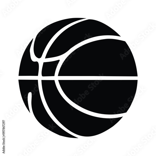 Black and white illustration of a basketball, representing the sport of basketball and associated concepts, ready for print or digital use