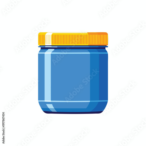 Colorful Plastic Jar with Yellow Lid for Storage or Food Packaging