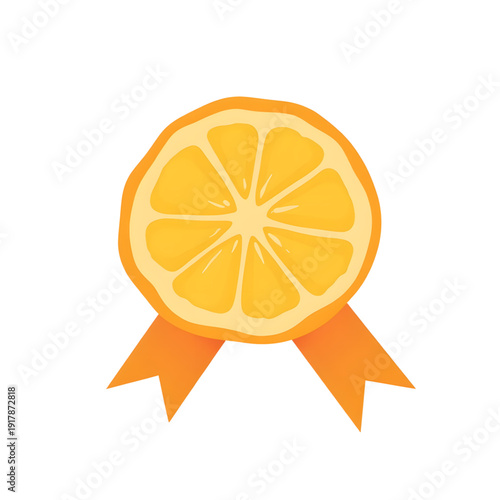 Citrus peel ribbon garnish, minimal vector design, vibrant freshness