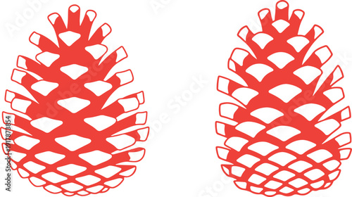 Two pine cones, natural object, nature symbol, forest element, decorative item, autumn decor, seasonal motif, botanical graphic illustration