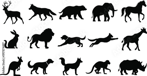 Collection of animal silhouettes