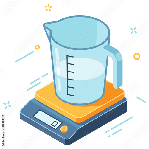 Digital kitchen scale with measuring cup for accurate liquid measurement