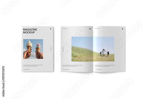 Folded Magazine Mockup Template
