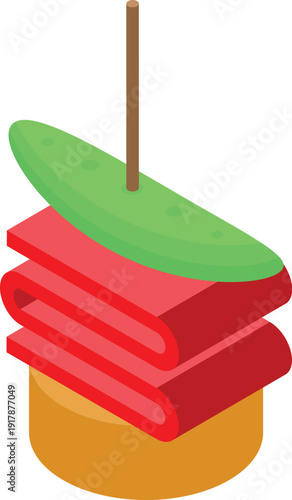 Delicious canape with ham, cucumber and bread, making a perfect appetizer