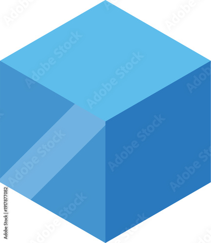 Free Download Light blue cube with a shiny stripe is rotating in isometric view on white background - GFXLoad
