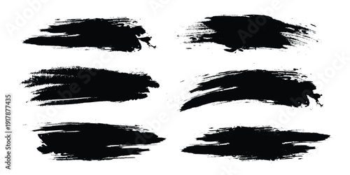 Collection of Expressive Black Ink Lines in Handcrafted Grunge Style