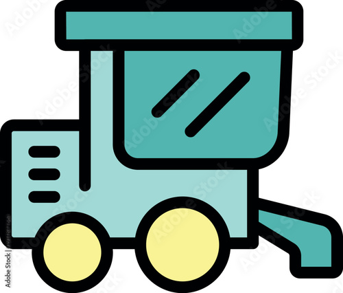 Combine harvester working in field, gathering crops during harvest season