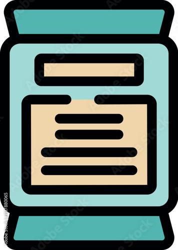 Foil food packaging pouch bag with label containing ingredients, nutrients and instructions