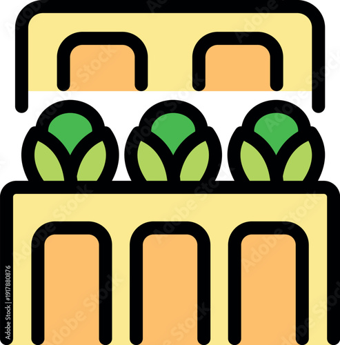 Vertical farm producing fresh vegetables, optimizing space and resources for sustainable agriculture