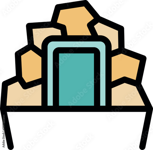 Mining smartphone showing gold emerging from the ground, phone as a symbol of online gold trading or cryptocurrencies