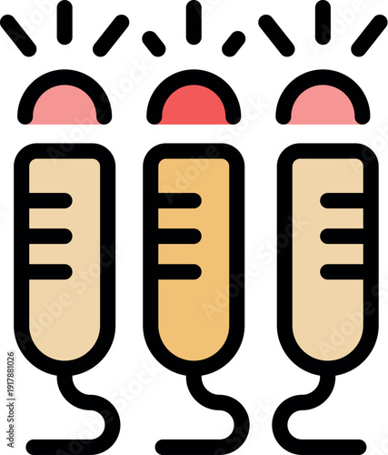 Three microphones are recording audio, indicated by the illuminated lights on top