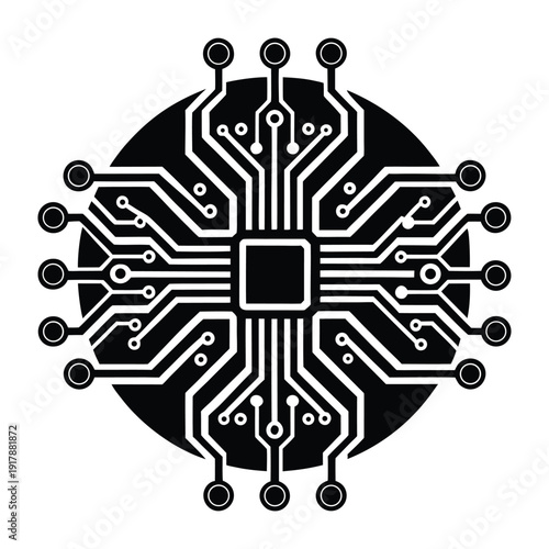 Circuit Board Engineering Layout Silhouette 