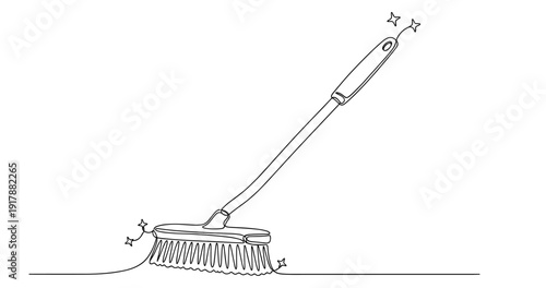 Clean brush line art with sparkles. Non editable stroke