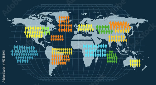 Global Community: Visual representation of interconnected communities across the globe, showcasing diversity and global unity.