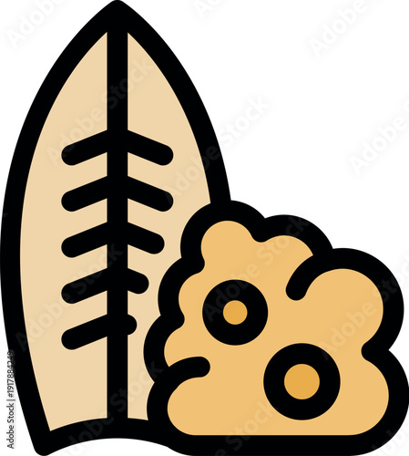 Surfboard and natural sea sponge promoting sustainable surfing and ocean preservation