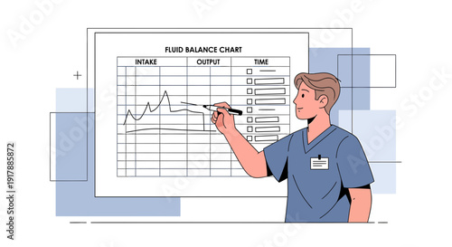 Doctor Analyzing Fluid Balance Chart in Hospital Setting