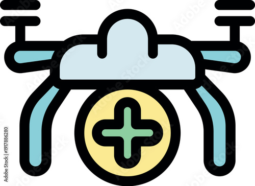 Medical drone carrying first aid supplies, symbolizing rapid emergency response and innovative healthcare solutions