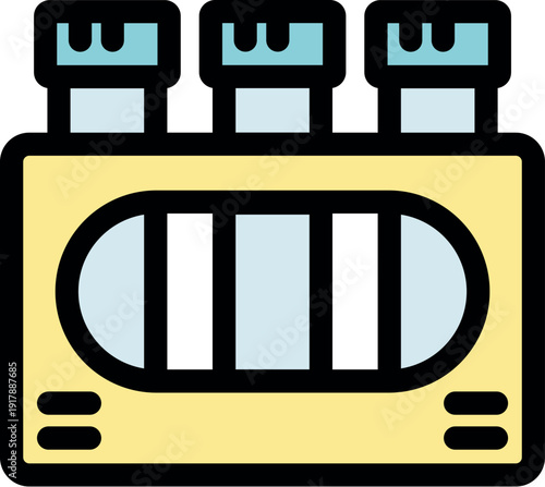 Test tubes containing blue liquid are placed inside a support, ready for a scientific experiment in a laboratory setting