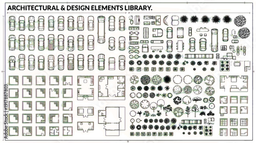 Architectural design elements library collection