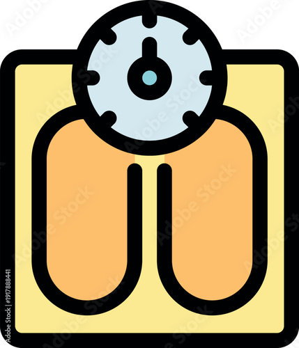 Bathroom scale measuring body weight, indicating progress in health and fitness