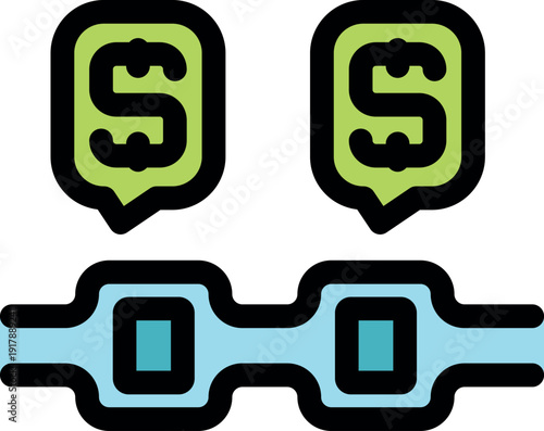 Blockchain technology earning cryptocurrency, showing dollar symbol