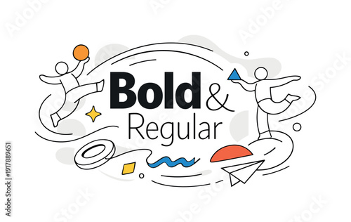 Text Style Control. Bold and regular letters transforming smoothly, visual rhythm of typographic choice.