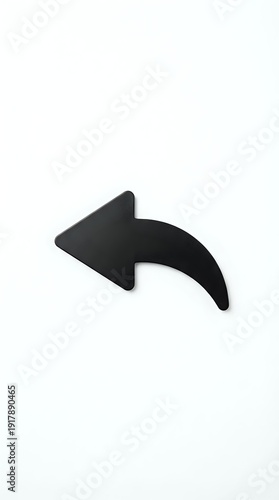 Free Download Black curved arrow pointing left isolated on white background for web design, presentations and graphic projects. - GFXLoad