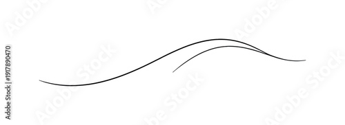 Forward Flow. Minimalistic one-line drawing of a single line subtly moving forward with