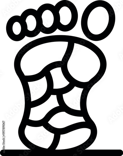 Orthopedic footprint showing pressure points on the foot, useful for podiatrists and chiropodists