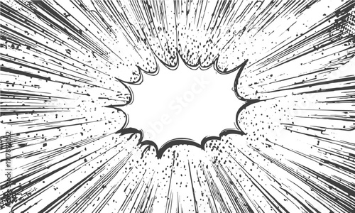 Explosive noise burst texture comic style background
Black and white dot work sunbeam design frame
