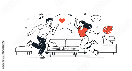 Minimalist interior design concept. Open room with clean lines, neutral furniture, and a single decorative