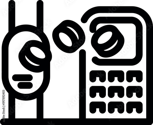 Coins moving from card to pos terminal, representing electronic funds transfer, highlighting modern banking and financial technology