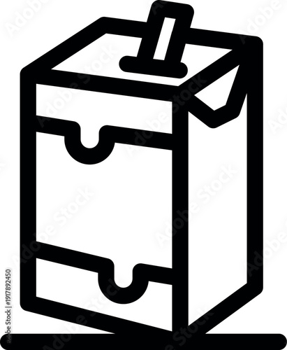 Juice carton box with straw on table is overflowing