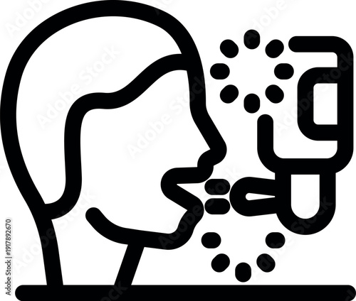 Medical worker using infrared thermometer measuring patient's breath temperature