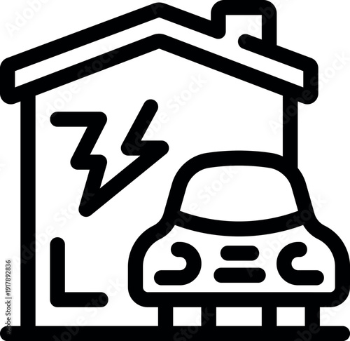 Electric vehicle charging in a residential garage, symbolizing sustainable transportation and eco conscious living
