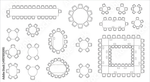 Banquet, Conference, Cafe, and Restaurant Seating Layouts for Weddings and Business Events