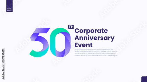 50th corporate anniversary event logo gradient