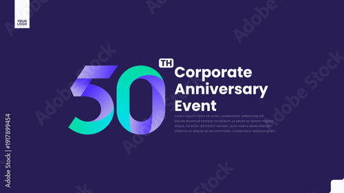 50th corporate anniversary event logo gradient
